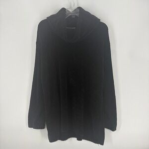 Chaus Black Cowl Neck Pullover Sweater Soft Knit Acrylic‎ Blend Large